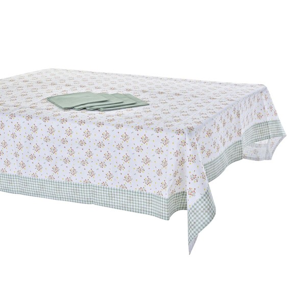 Pöytäliinasetti DKD Home Decor Gėlės Vihreä 150 x 150 x 0,5 cm