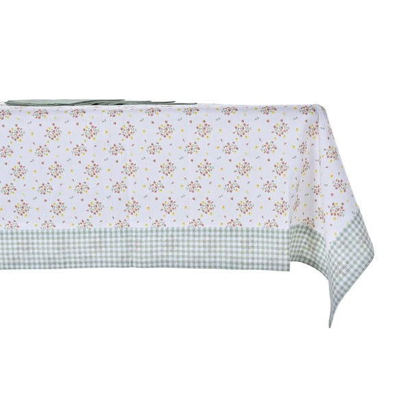 Stalo skalbinių rinkinys DKD Home Decor Gėlės Žalia 150 x 150 x 0,5 cm
