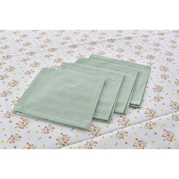Galdauta komplekts DKD Home Decor Цветы Zaļš 150 x 150 x 0,5 cm