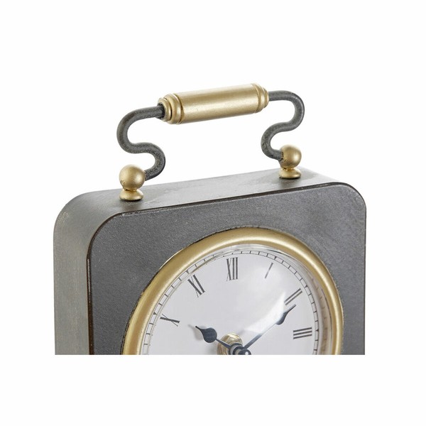 Stalinis laikrodis DKD Home Decor Juoda Auksinis Sidabras (2 vnt.)