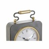 Table clock DKD Home Decor Black Golden Silver (2 Units)