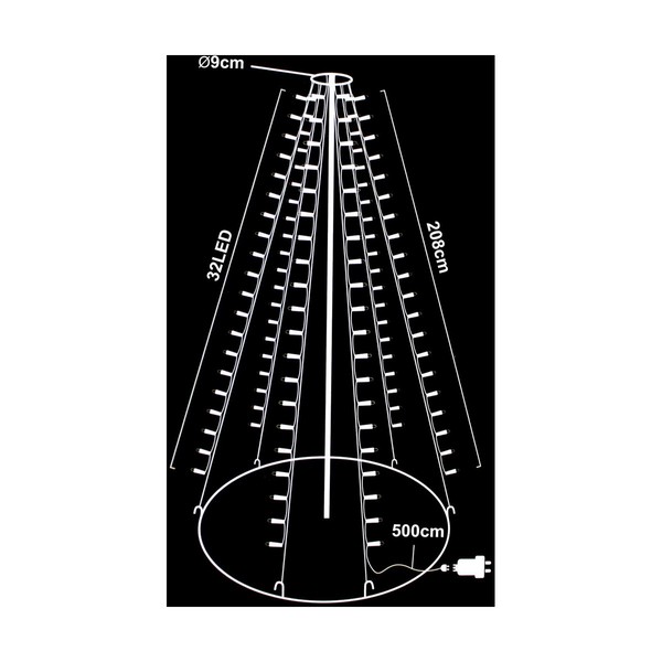 LED-verhovalot Lämmin valo Lämmin valkoinen 2 m Musta