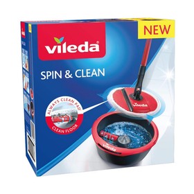 Mop with Bucket Vileda Spin & Clean Pagriežams polipropilēns