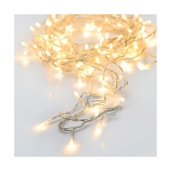 LED-valokranssi Läpinäkyvä Lämmin valo Lämmin valkoinen 7,5 m