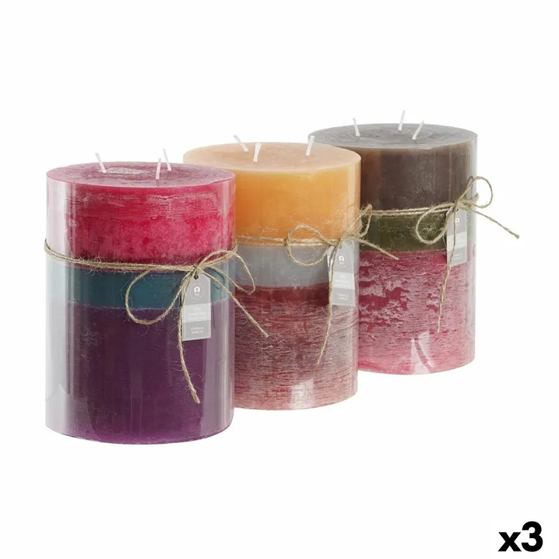 Žvakė DKD Home Decor Mėlyna Ruda Žalia 14,5 x 14,5 x 20 cm (3 vnt.)
