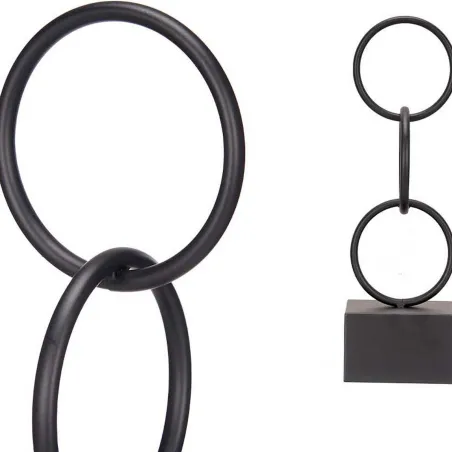 Decorative Figure Gift Decor Black Rings 12,5 x 40,5 x 12,5 cm