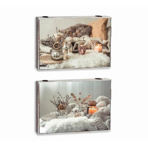 Dekoratīvs skapītis DKD Home Decor Daudzkrāsains Koks MDF Spa Skaitītājs (2 gb.)