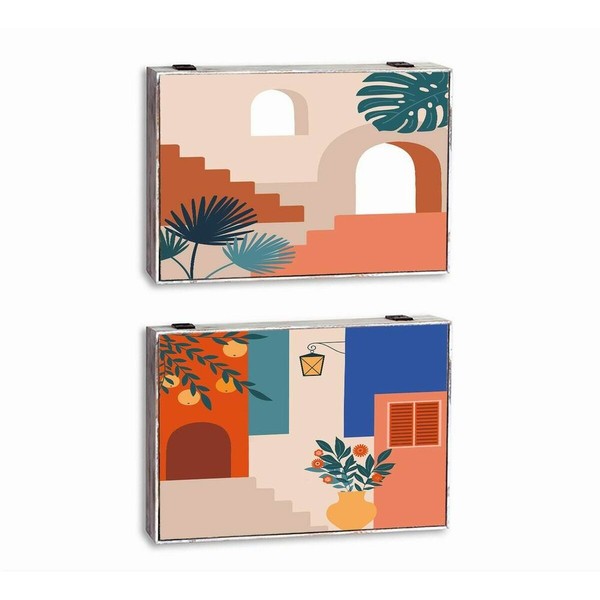 Decorative box DKD Home Decor Multicolour MDF Wood Modern Counter (2 Units)