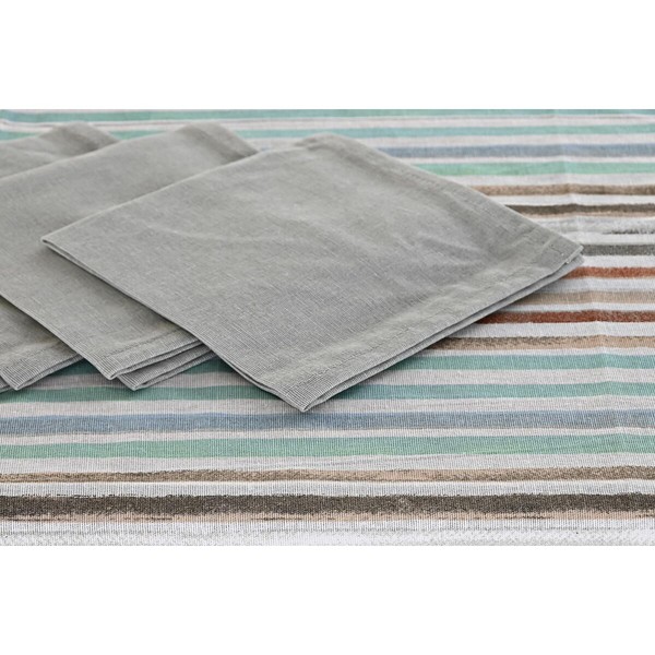 Staltiesė ir servetėlės DKD Home Decor 9 Dalys 2 vnt. 150 x 250 x 0,5 cm Pilka Dangaus mėlynumo