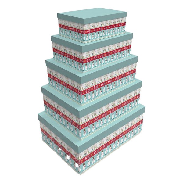 Universalių dėžučių rinkinys DKD Home Decor Spalvotas Kartonas 50 x 35 x 25 cm (5 vnt.)