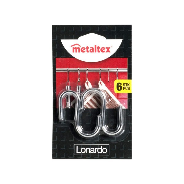 Āķis piekāršanai Metaltex Lonardo Hromēts Metāls 6,5 cm 6 Daudzums