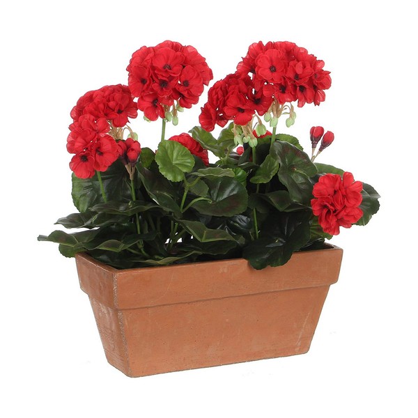 Dekoratīvs Augs Mica Decorations Keramika Sarkans PVC (29 x 13 x 40 cm)