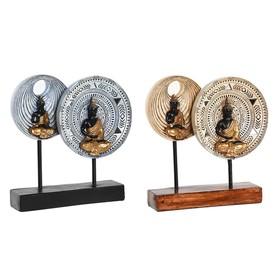 Dekoratīvās figūriņas DKD Home Decor 25 x 6,7 x 25,6 cm Bēšs Zils Buda Austrumniecisks (2 gb.)