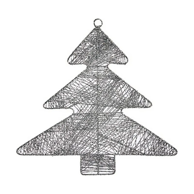 Christmas bauble Krist+ Silver Metal Plastic Christmas Tree 36,7 x 0,2 x 37,5 cm
