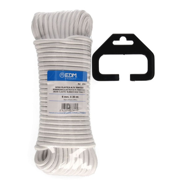 Elastic cord EDM 87853 White 20 m