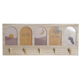 Coat rack DKD Home Decor 56 x 5 x 23,5 cm Natural Multicolour MDF Wood Boho