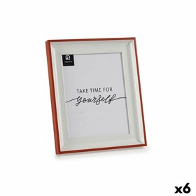 Photo frame Gift Decor White Red Crystal Plastic (6 Units)