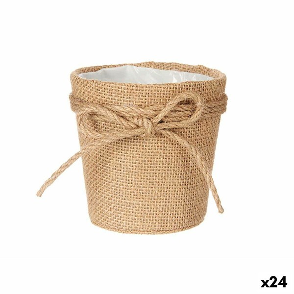 Kasvit Ibergarden Ruskea Kangas Köysi Muovinen Lasso 11 x 11 x 12 cm 11 x 10,5 x 11 cm (24 osaa)