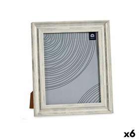 Photo frame Gift Decor Brown Silver Wood Glass Crystal polystyrene Plastic (6 Units)