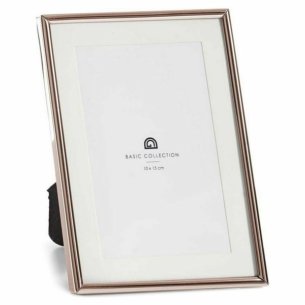 Photo frame Gift Decor Copper Crystal Steel (12 Units)