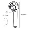 Shower Rose EDM 01340 ABS Classic Chromed 7 x 5 x 19,5 cm