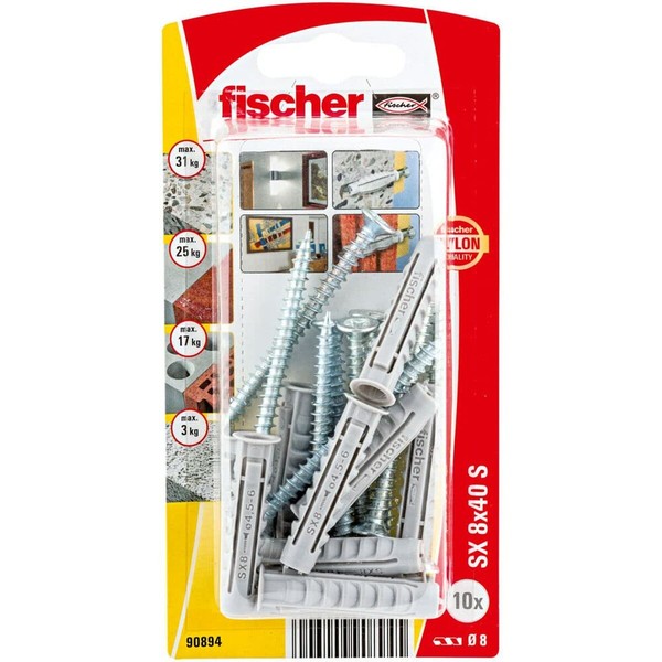Wall plugs and screws Fischer (10 Units)