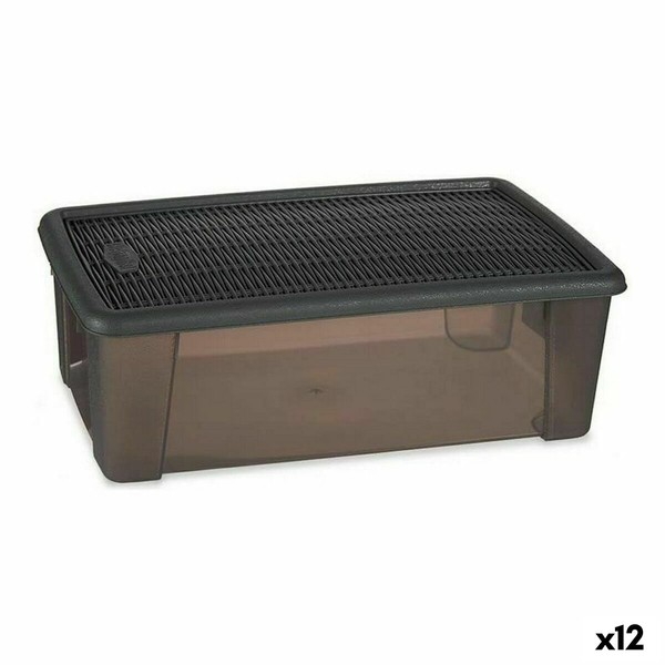 Box with cover Stefanplast Elegance Grey Transparent Plastic 5 L (12 Units)