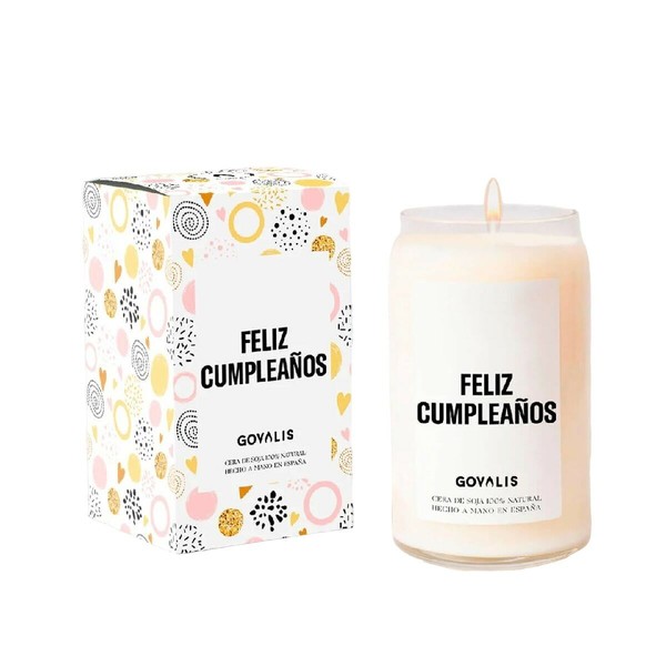 Aromātiska svece GOVALIS Feliz Cumpleaños (500 g)