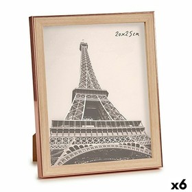Photo frame Gift Decor Brown Copper Glass polypropylene (6 Units)