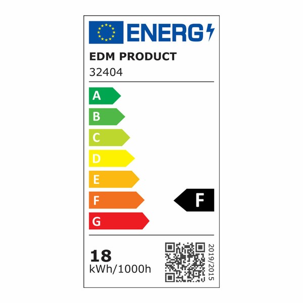 LED sienas gaisma EDM 32404 Balts Alumīnijs Plastmasa F 18 W 120 W 1820 Lm E27 Ovāls (4000 K)