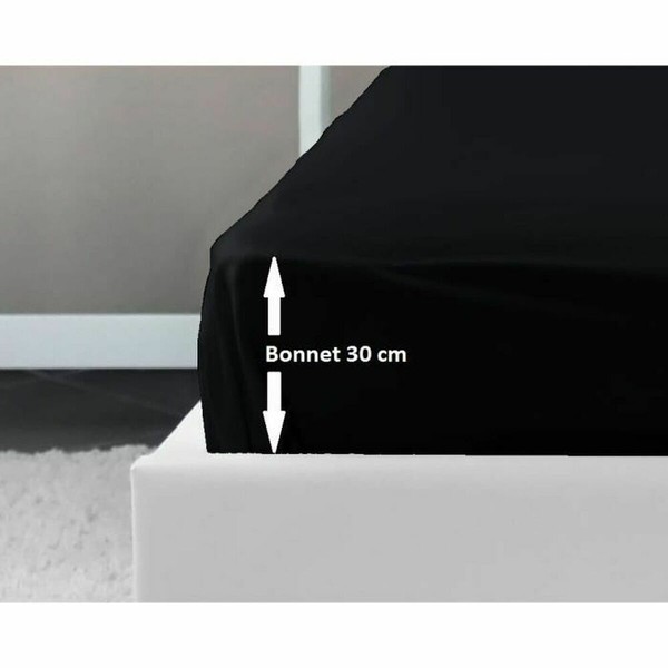 Fitted sheet Lovely Home Black Double bed 160 x 200 cm