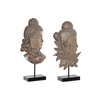 Koristehahmo DKD Home Decor 23 x 8 x 42 cm Musta Ruskea Buddha Itämainen (2 osaa)
