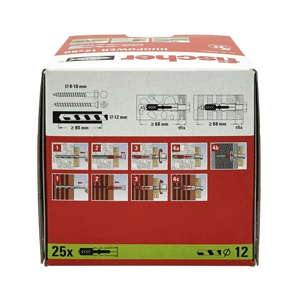 Nappulakengät Fischer DuoPower 538243 Nylon Ø 12 x 60 mm (25 osaa)