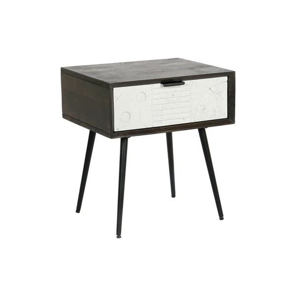 Spintelė DKD Home Decor 45 x 38 x 50 cm Juoda Metalinis Balta Mango mediena Wengue