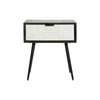 Naktsskapītis DKD Home Decor 45 x 38 x 50 cm Melns Metāls Balts Mango koks Wengue