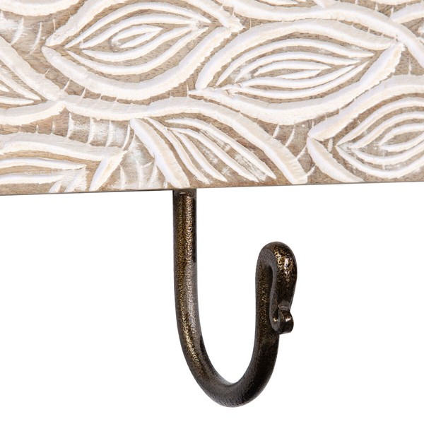 Wall mounted coat hanger 30,5 x 8 x 16 cm Metalli Puu
