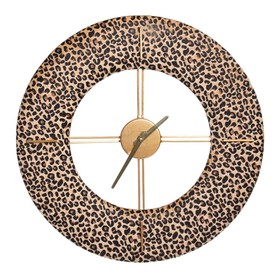 Sienas pulkstenis 48 x 3,5 x 48 cm Sintētiska Auduma Metāls Leoparda