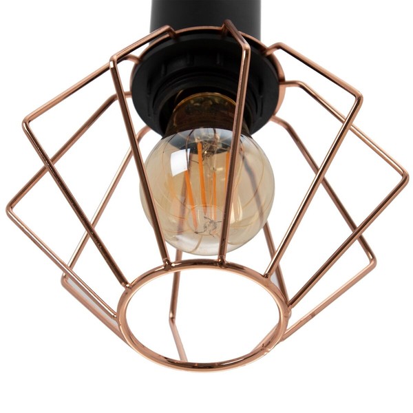 Ceiling Light Black Metal Copper Ø 15 cm 15 x 15 x 30 cm