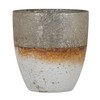 Svečturis 16 x 16 x 15 cm Stikls Pelēks Balts
