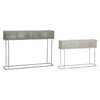 Набор кашпо DKD Home Decor 100 x 22 x 70 cm Серый Металл Белый Vintage