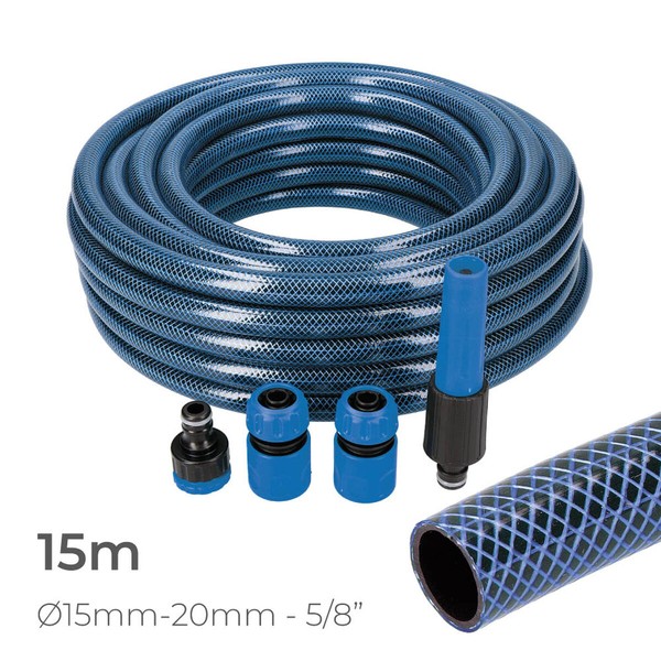 Letku tarvikesetillä EDM 74098 5/8" 20 mm x 15 m Sininen (15 m)