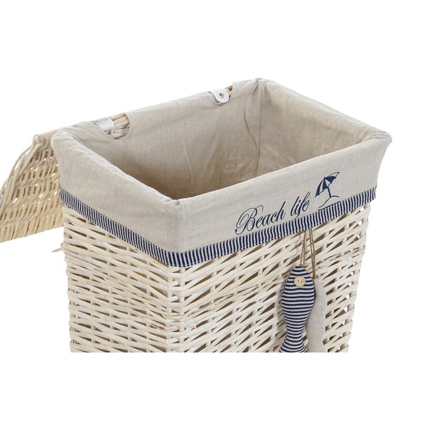 Basket set DKD Home Decor Blue Beige Aluminium Spirals Mediterranean 5 Pieces