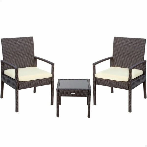 Table Set with 2 Armchairs Aktive 54,5 x 56 x 79 cm