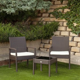 Table Set with 2 Armchairs Aktive 54,5 x 56 x 79 cm