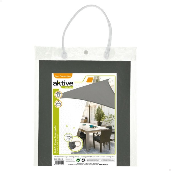 Šešėlinės burės Aktive Pilka 500 x 0,5 x 500 cm Trikampis (4 vnt.)