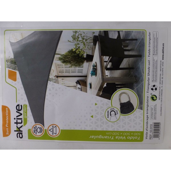Shade Sail Aktive Grey 500 x 0,5 x 500 cm Triangular (4 Units)