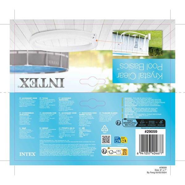 Hose Intex Pool 1-1/4" 150 cm Ø 32 mm (9Units)