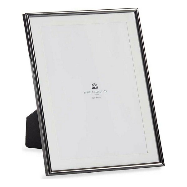 Photo frame Gift Decor Black Crystal Steel (12 Units)