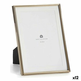 Photo frame Gift Decor Golden Crystal Steel (12 Units)