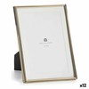 Photo frame Gift Decor Golden Crystal Steel (12 Units)